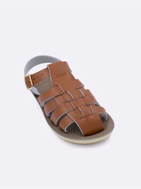 Sun-San Toddler Classic Brown Leather Fisherman Sandal
